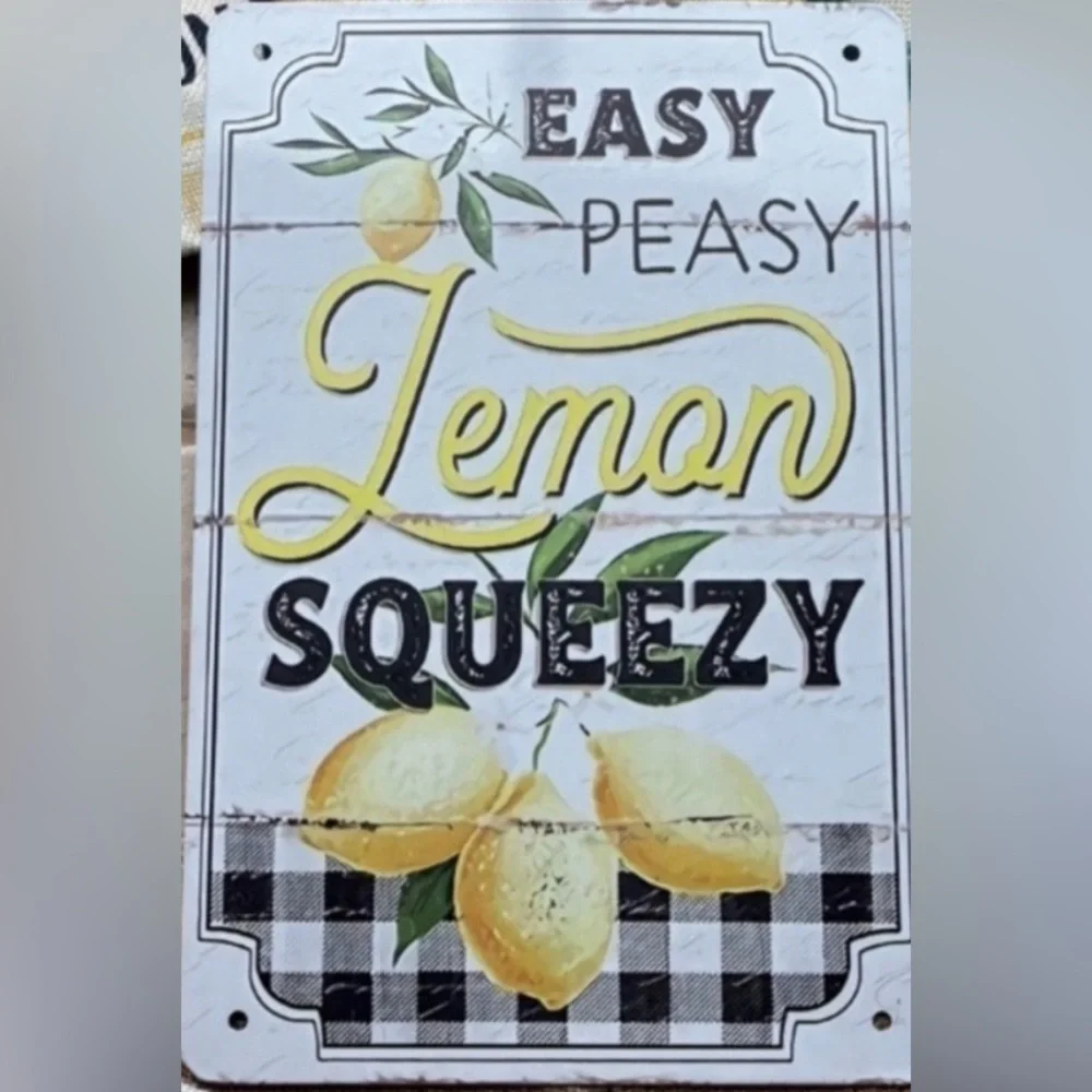 Sign Lemon Squeezie Sign Wreath Perfect Wall Or Lemon Theme Metal Final Sale